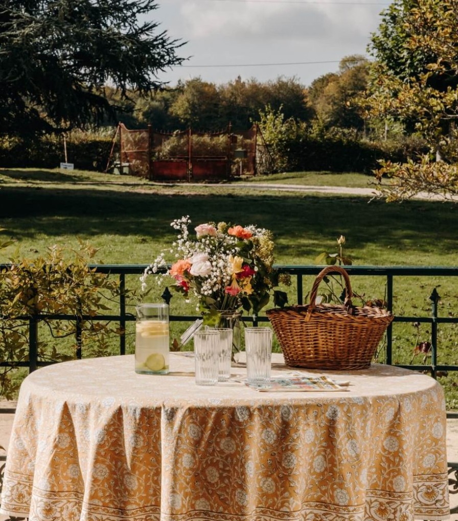 Linge De Table Jamini | Nappe Ronde Banna Bronze
