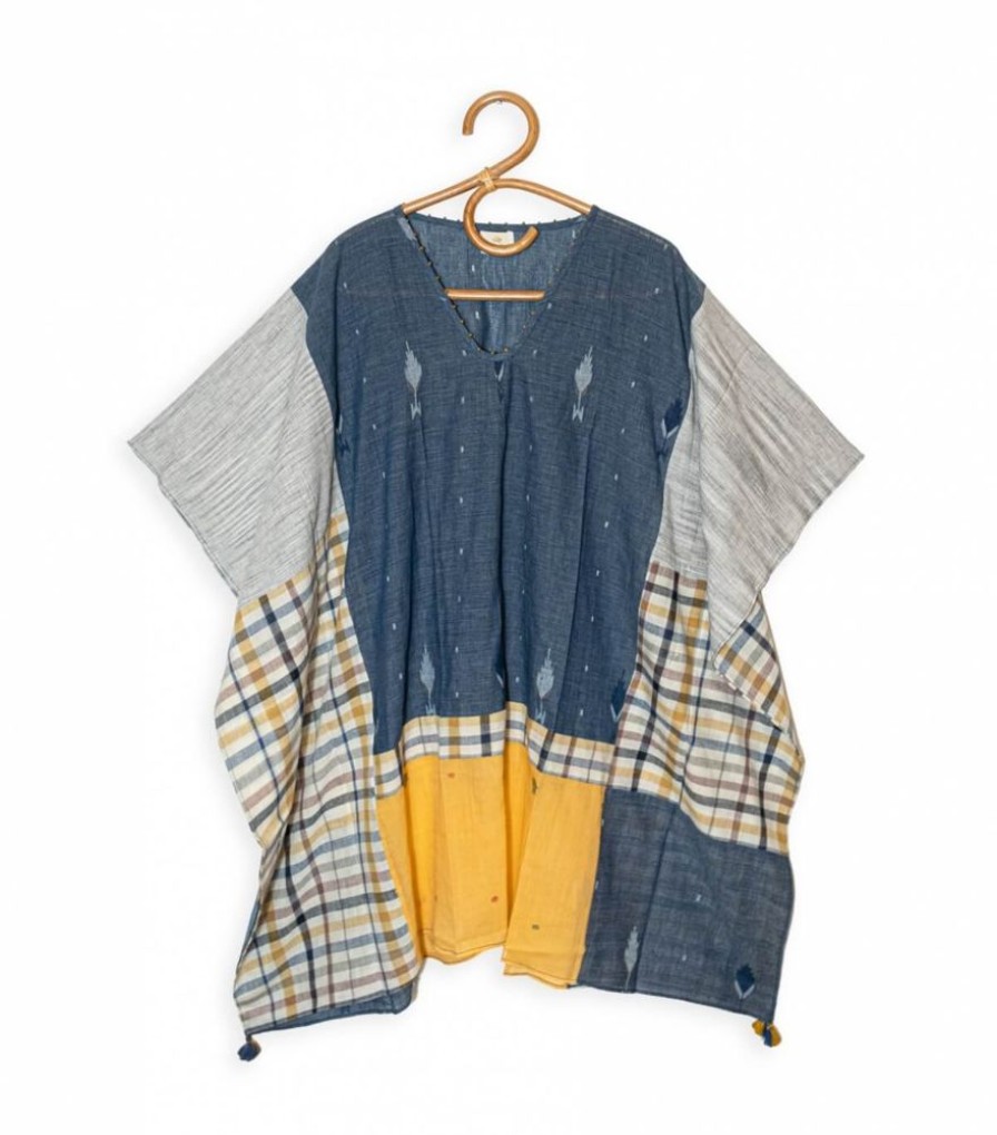 Mode Jamini | Robe Coton Khadi Bleue