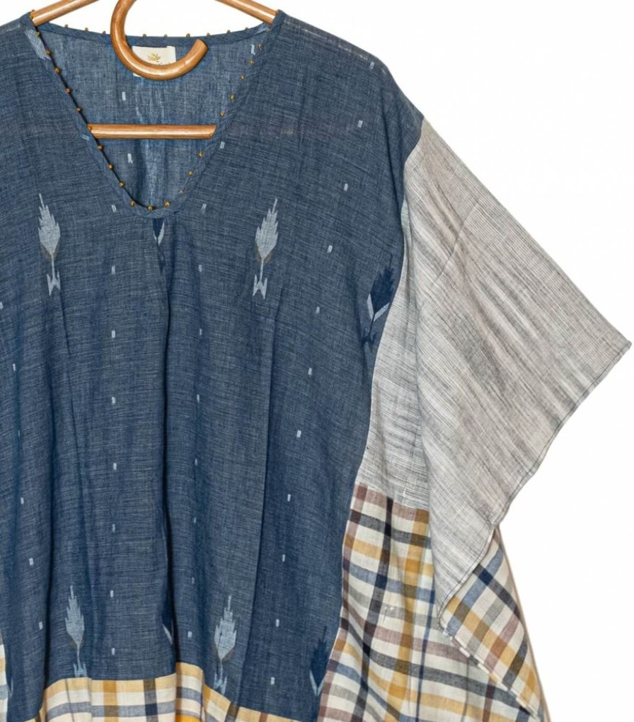 Mode Jamini | Robe Coton Khadi Bleue