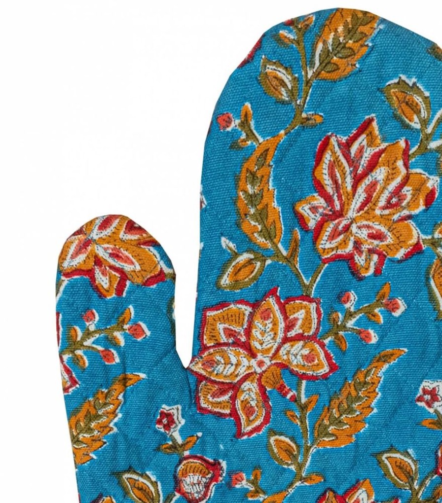Linge De Table Jamini | Gant De Cuisine Indien Rang Bleu