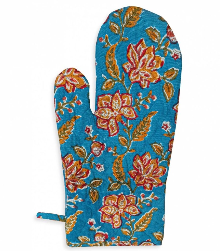 Linge De Table Jamini | Gant De Cuisine Indien Rang Bleu
