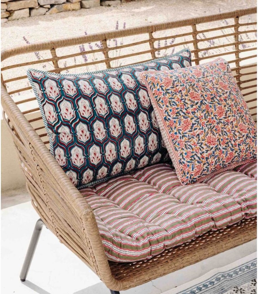 Deco & Linge De Maison Jamini | Matelas D'Assise Stripe Vert Tilleul