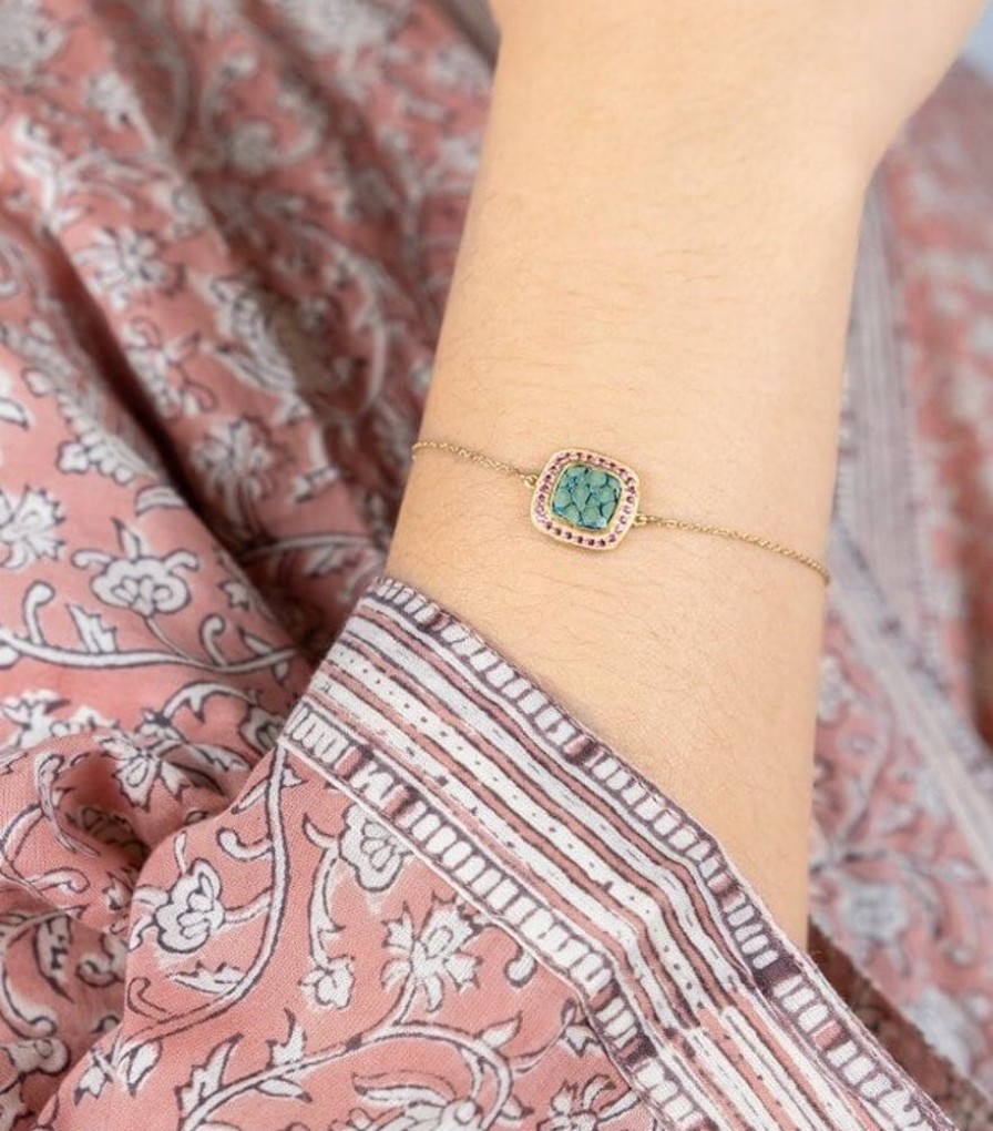 Mode Jamini | Bracelet Indien Plaque Or
