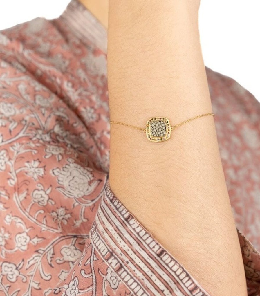 Mode Jamini | Bracelet Indien Plaque Or