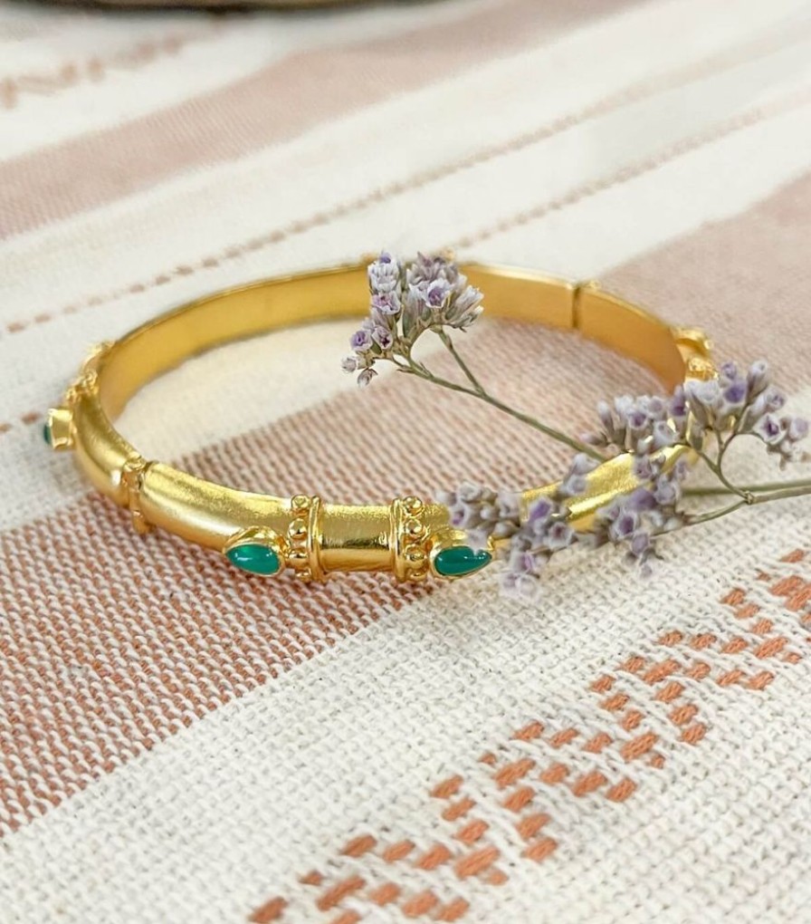 Mode Jamini | Bracelet Indien Onyx Vert