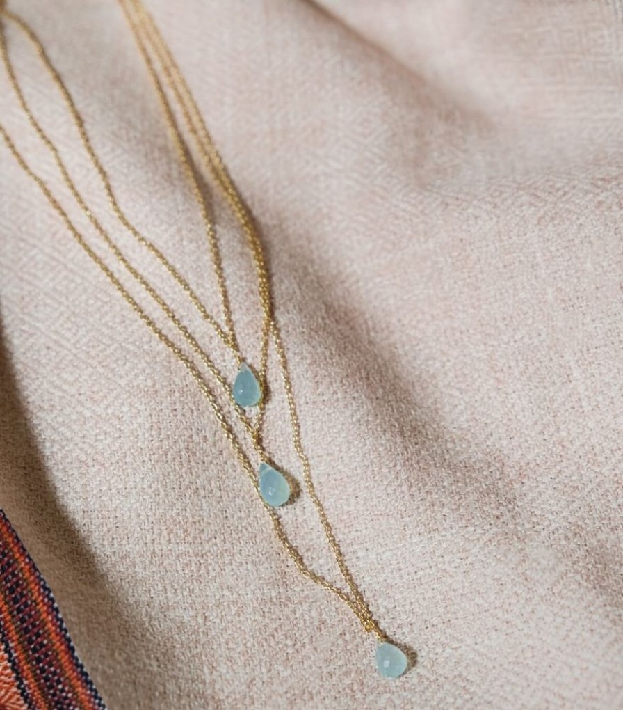 Mode Jamini | Collier Aqua Chalcedony