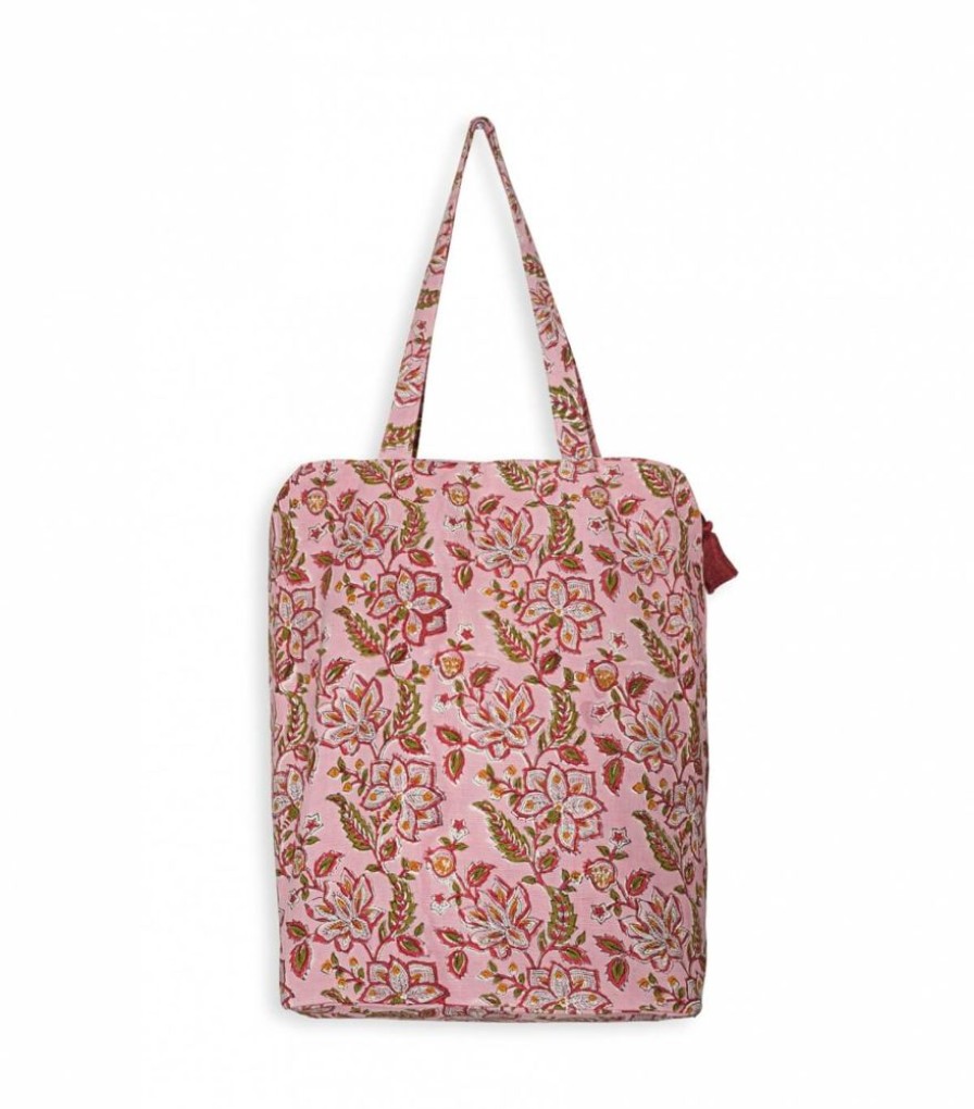 Sacs & Pochettes Jamini | Tote Bag Zippe Rang Rose Pale