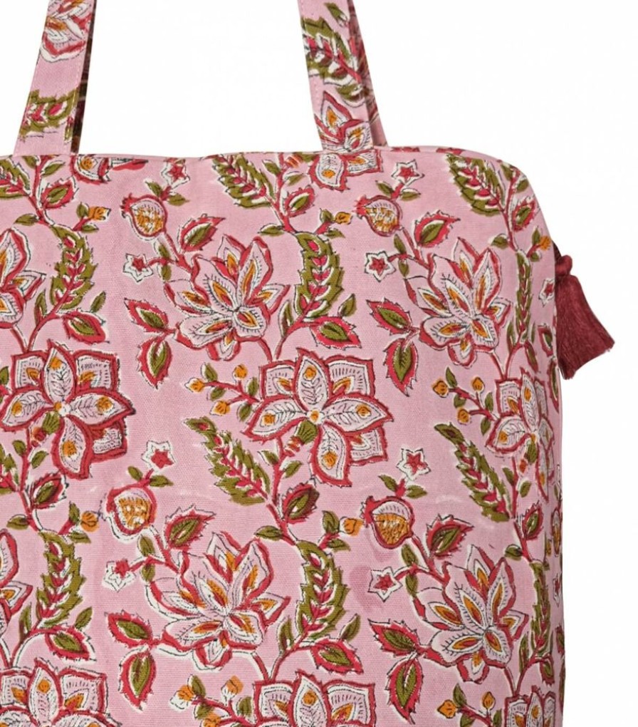 Sacs & Pochettes Jamini | Tote Bag Zippe Rang Rose Pale