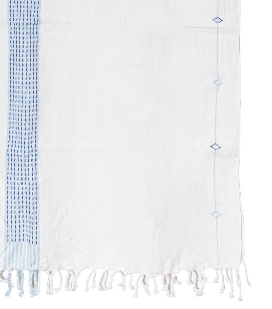 Deco & Linge De Maison Jamini | Serviette De Plage Jamdani Bleue