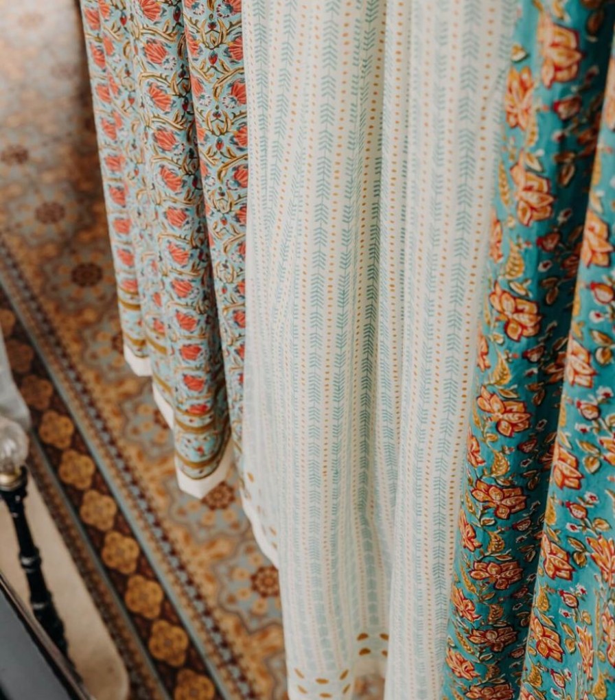 Deco & Linge De Maison Jamini | Rideau Indien Rang Bleu