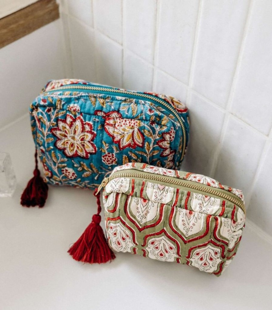 Sacs & Pochettes Jamini | Petite Pochette A Maquillage Pranjal Vert Tilleul