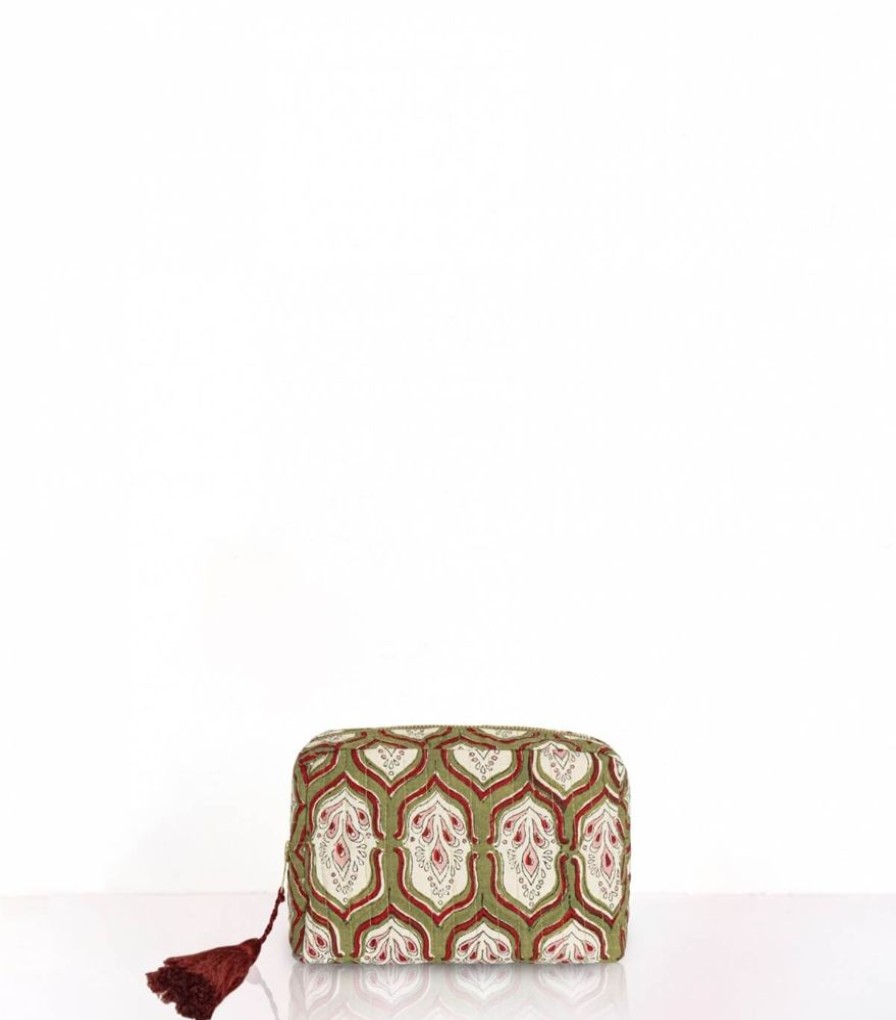 Sacs & Pochettes Jamini | Petite Pochette A Maquillage Pranjal Vert Tilleul