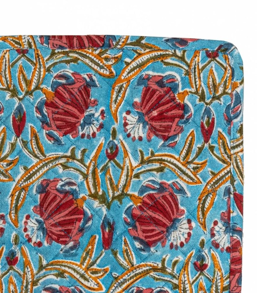 Linge De Table Jamini | Dessous De Plat Jaipur Bleu Clair