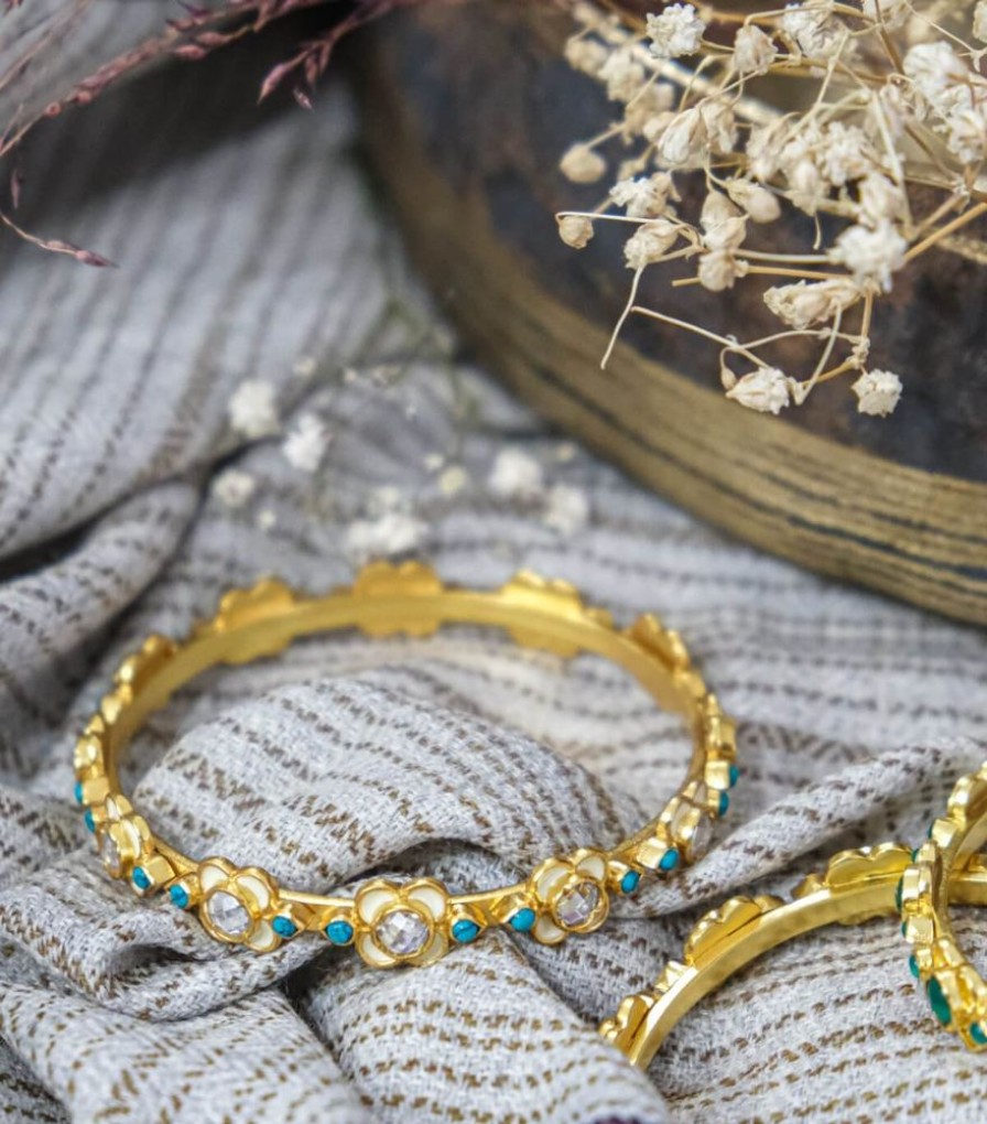 Mode Jamini | Jonc Indien Avec Turquoises