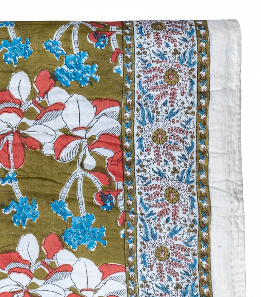 Deco & Linge De Maison Jamini | Edredon En Coton Iris Olive