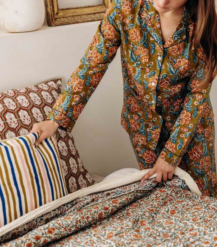 Mode Jamini | Pyjama Imprime Rang Vert Kaki