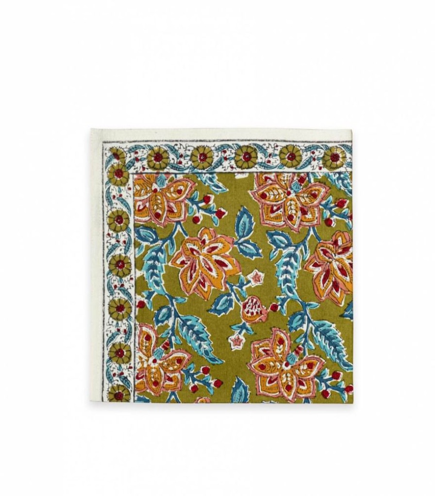 Linge De Table Jamini | Serviette De Table Rang Vert Kaki