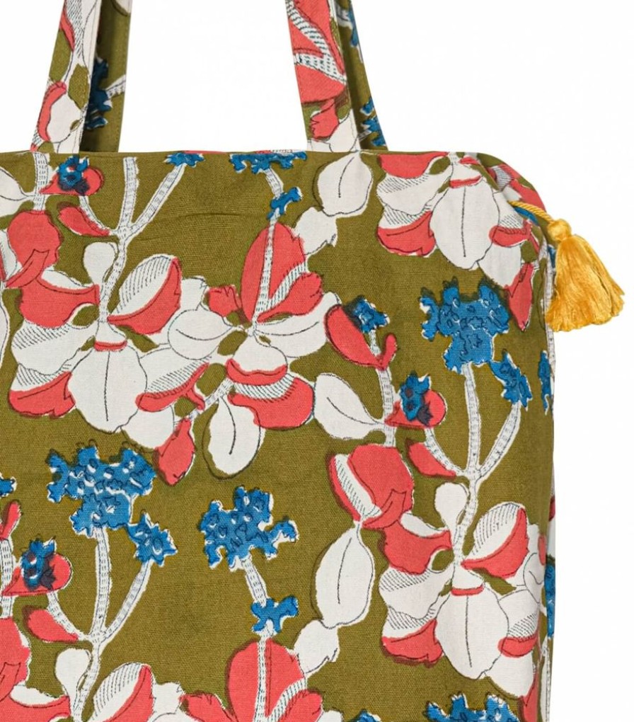 Sacs & Pochettes Jamini | Tote Bag Zippe Iris Olive