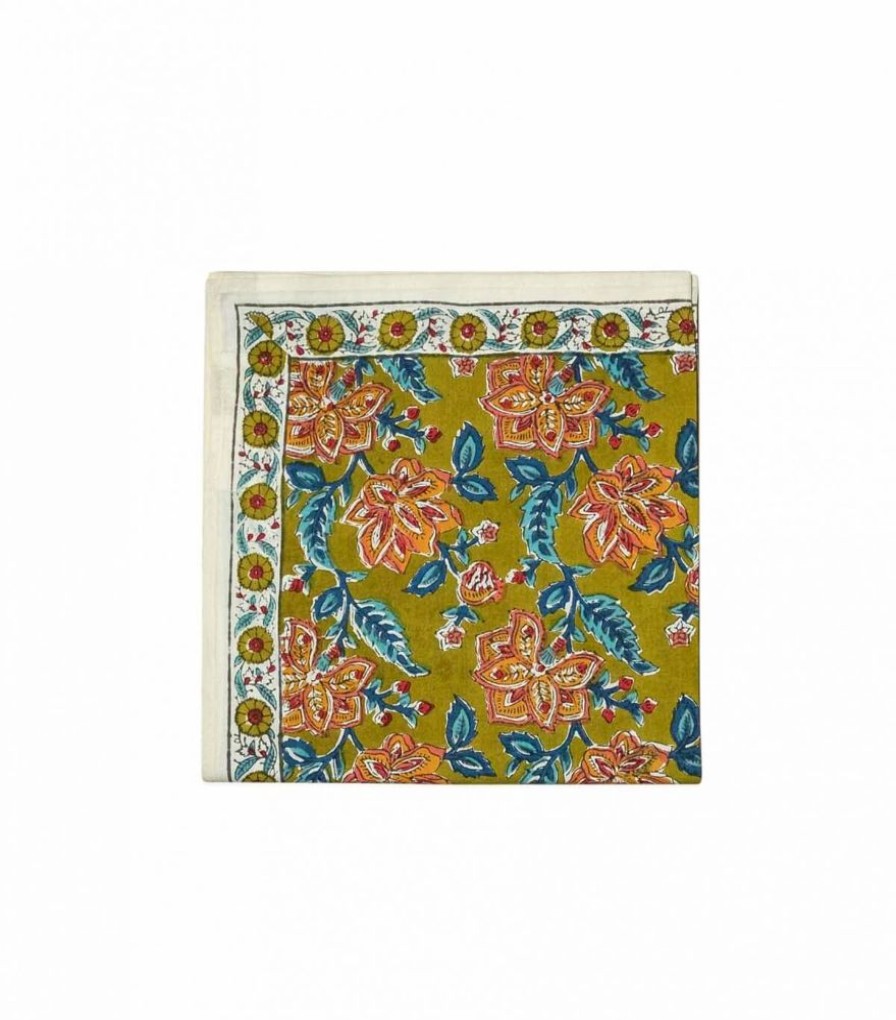 Mode Jamini | Foulard Fleuri Rang Vert Kaki