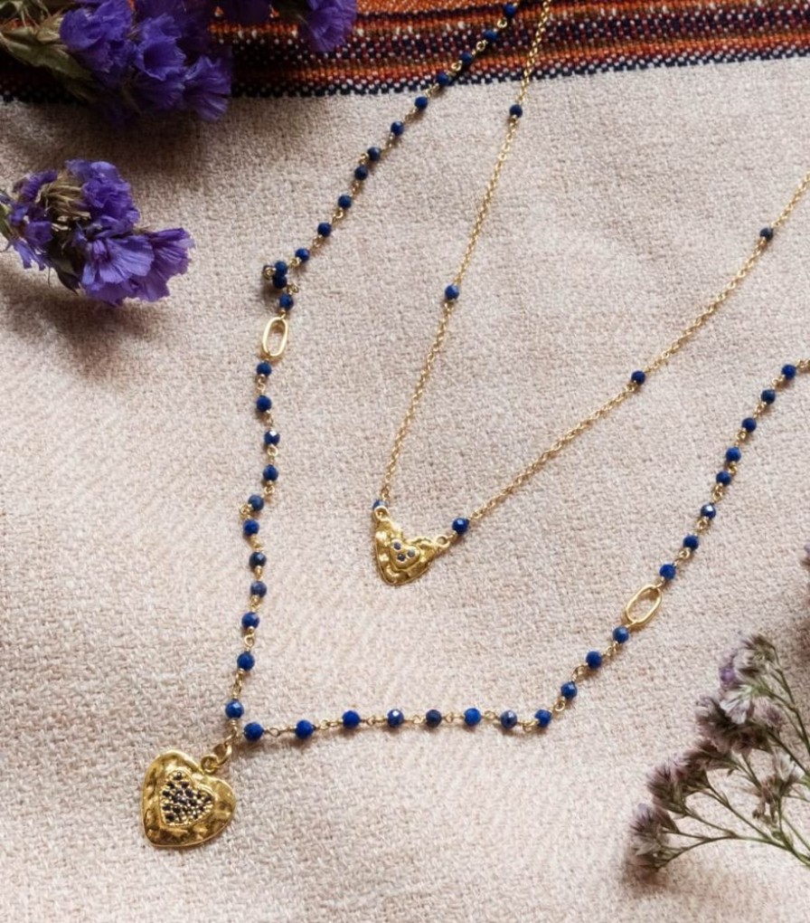 Mode Jamini | Collier Lapis Lazuli Et Saphir