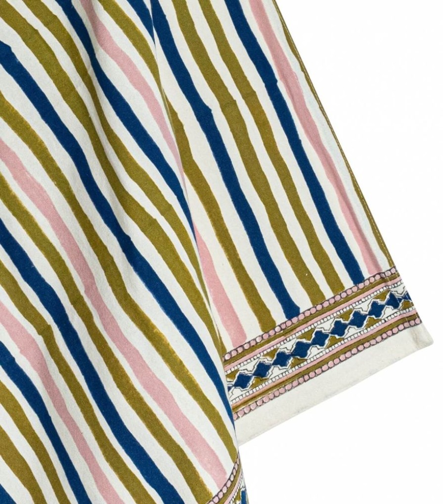 Linge De Table Jamini | Torchon De Cuisine Multi Stripe Olive