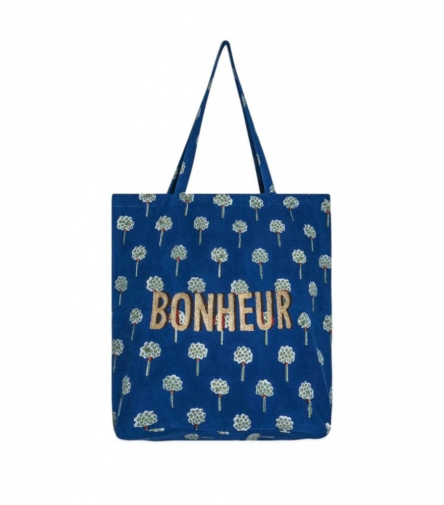 Sacs & Pochettes Jamini | Tote Bag Fleuri B Rani Bleu Nuit