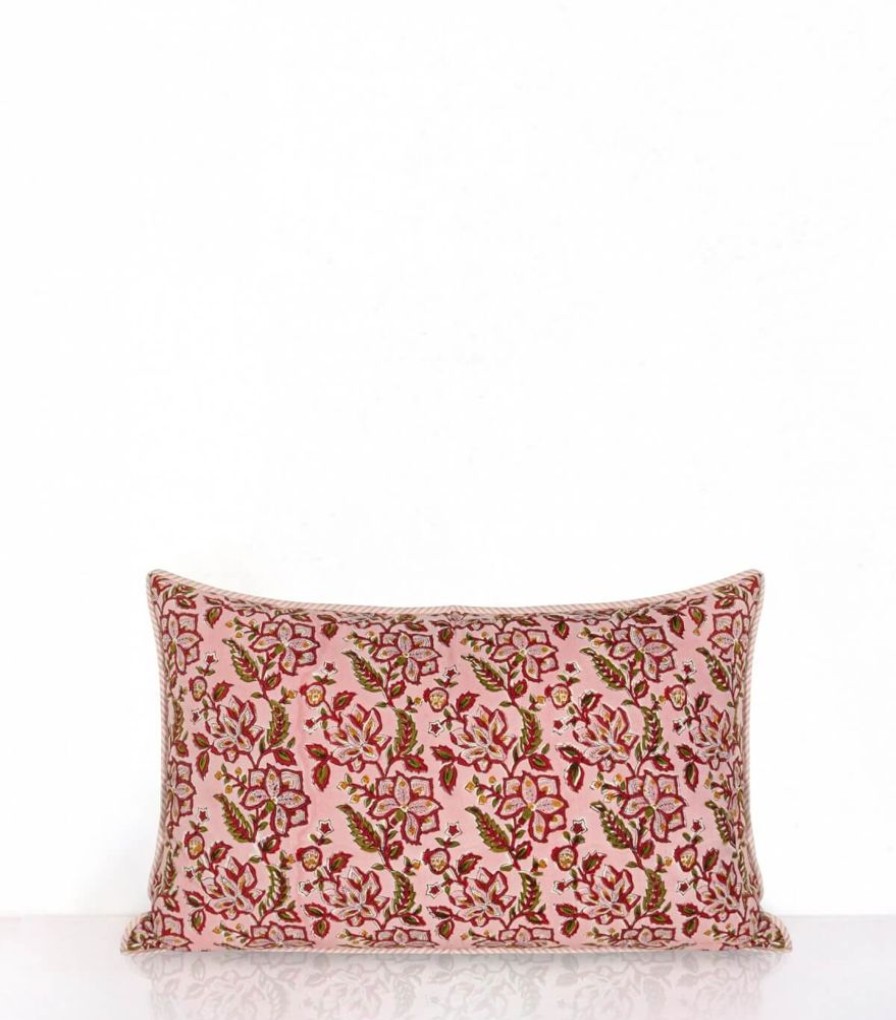 Deco & Linge De Maison Jamini | Housse De Coussin Rectangle Rang Rose Pale