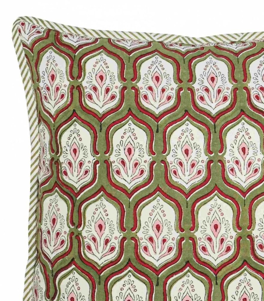 Deco & Linge De Maison Jamini | Taie D'Oreiller Pranjal Vert Tilleul