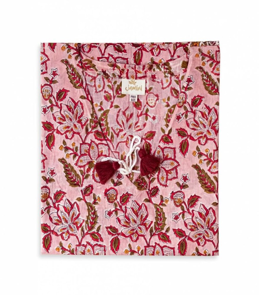 Mode Jamini | Kaftan Court Rang Rose Pale