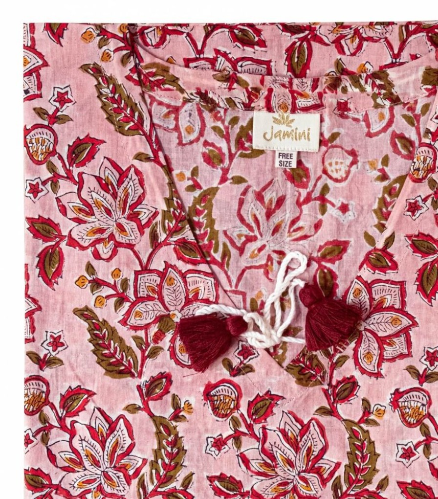 Mode Jamini | Kaftan Court Rang Rose Pale