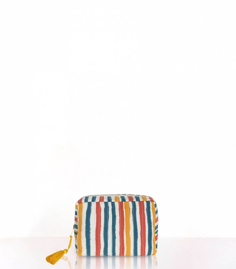 Sacs & Pochettes Jamini | Petite Trousse De Toilette Multi Stripe Bronze