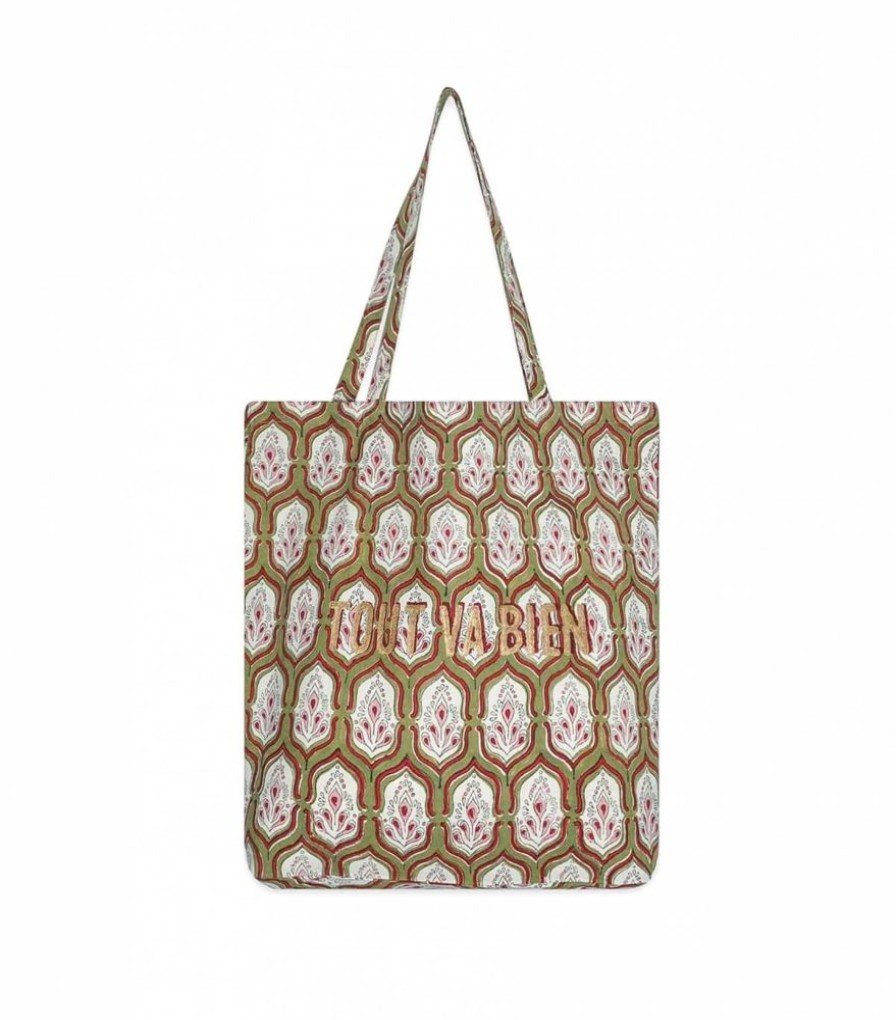 Sacs & Pochettes Jamini | Sac Cabas Indien Tvb Pranjal Vert Tilleul