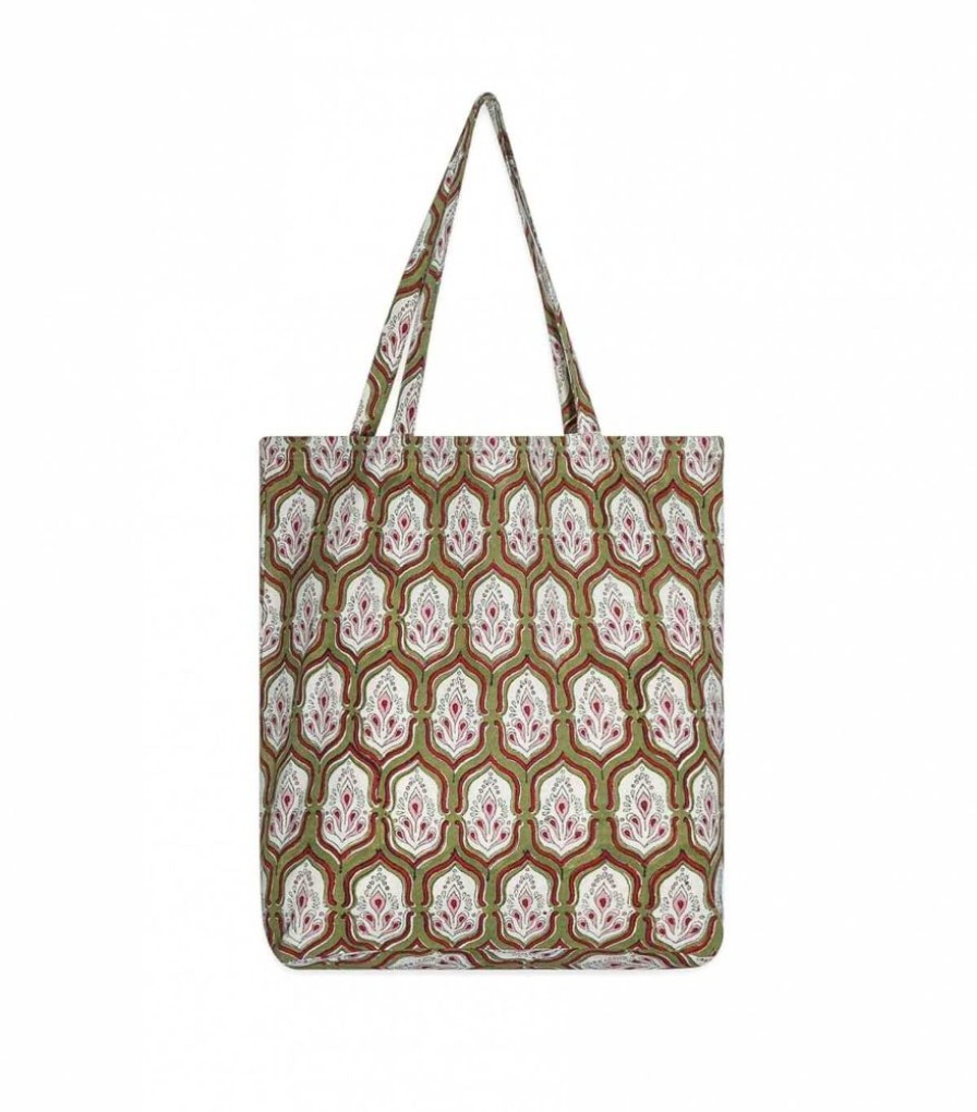 Sacs & Pochettes Jamini | Sac Cabas Indien Tvb Pranjal Vert Tilleul