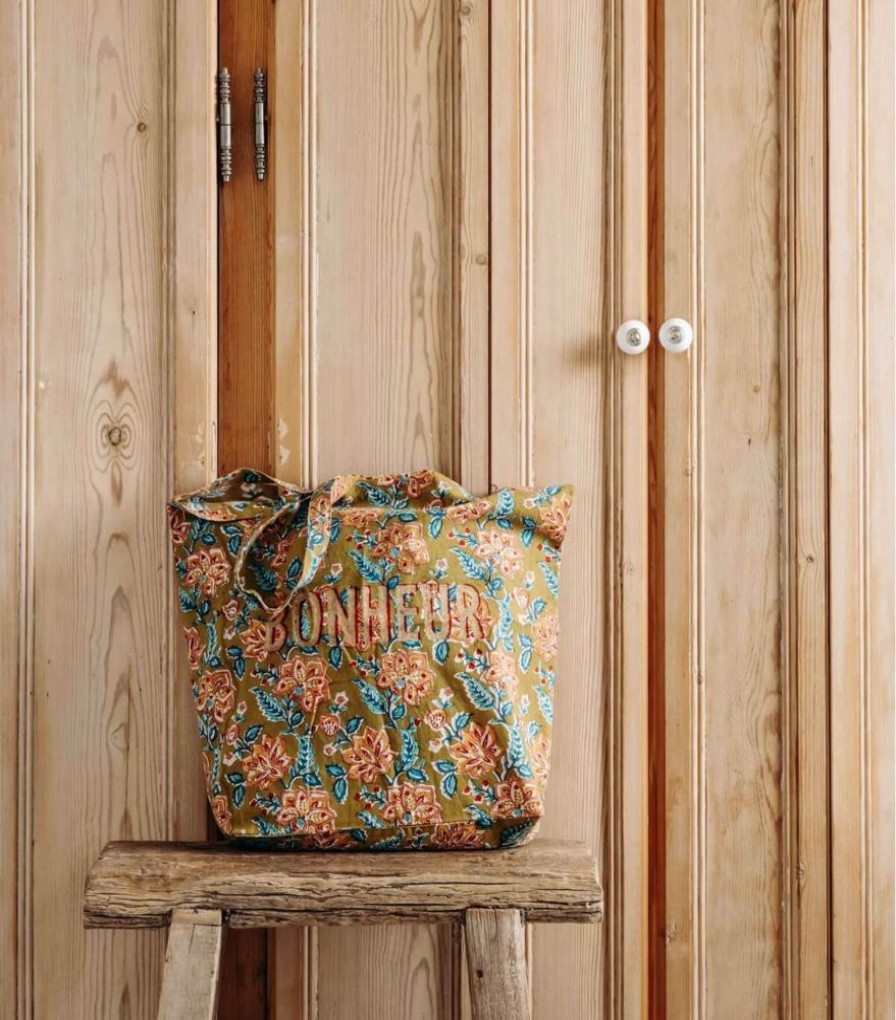Sacs & Pochettes Jamini | Tote Bag En Coton B Rang Vert Kaki