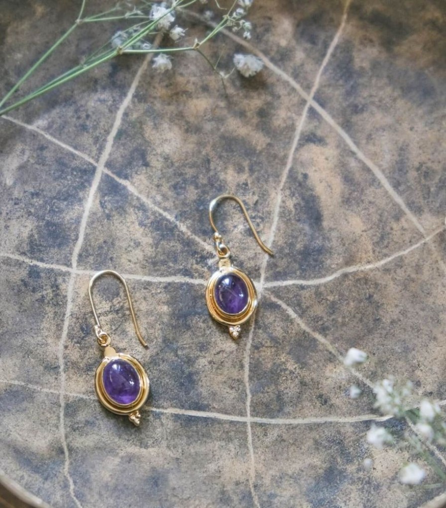 Mode Jamini | Boucles D'Oreilles Amethyste