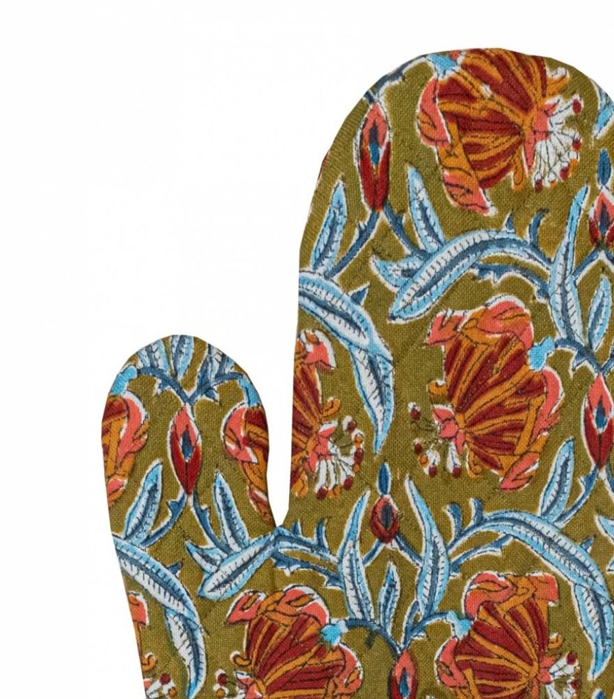 Linge De Table Jamini | Jaipur Olive - Gant De Cuisine