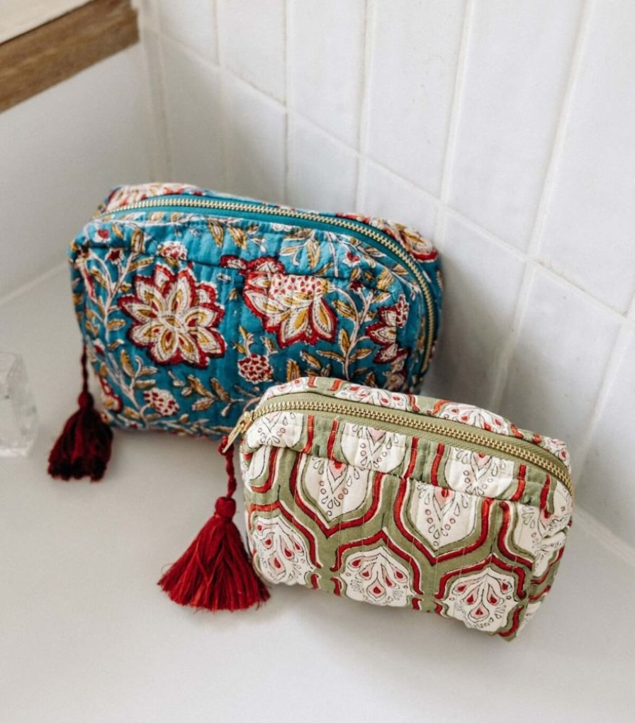 Sacs & Pochettes Jamini | Pochette A Maquillage Louise Vert Pin