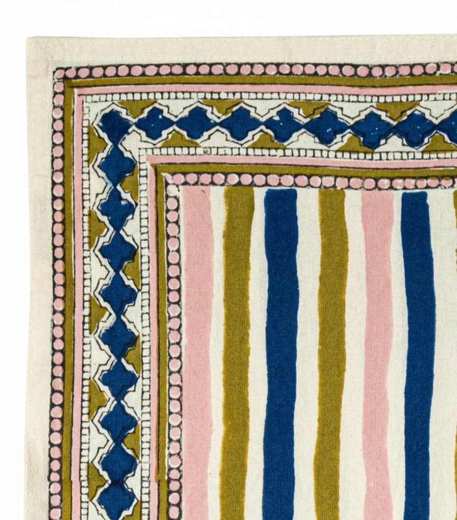 Linge De Table Jamini | Serviette De Table Multi Stripe Olive