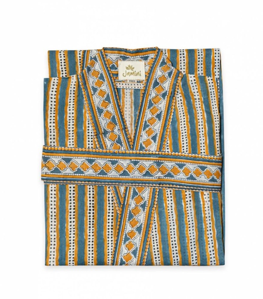 Mode Jamini | Kimono Stripe Vert Pin