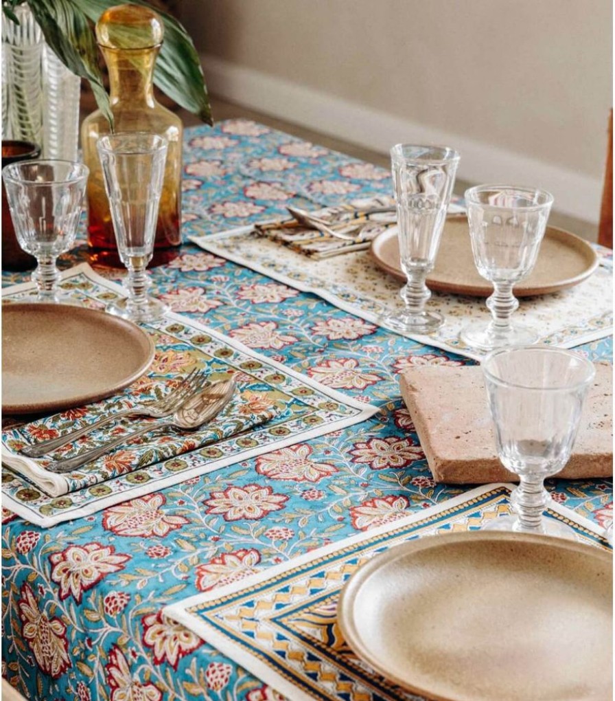 Linge De Table Jamini | Nappe 170X250 Louise Vert Pin