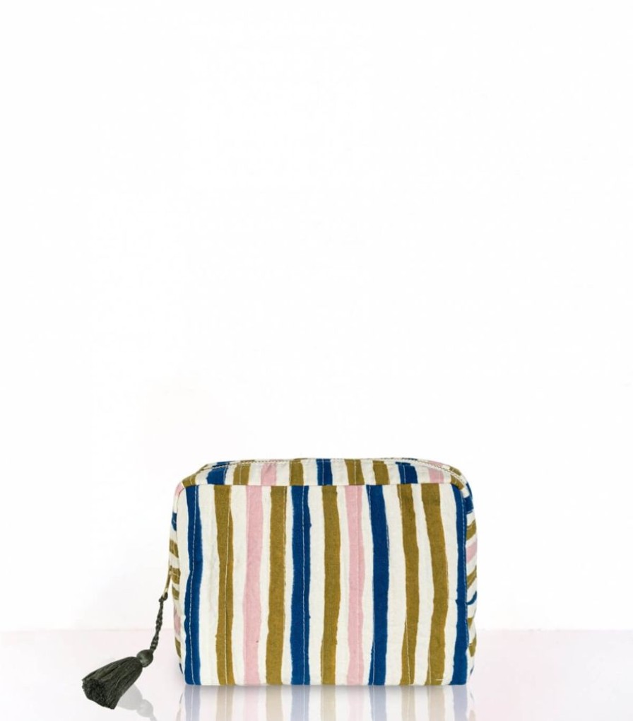 Sacs & Pochettes Jamini | Trousse De Toilette Multi Stripe Olive