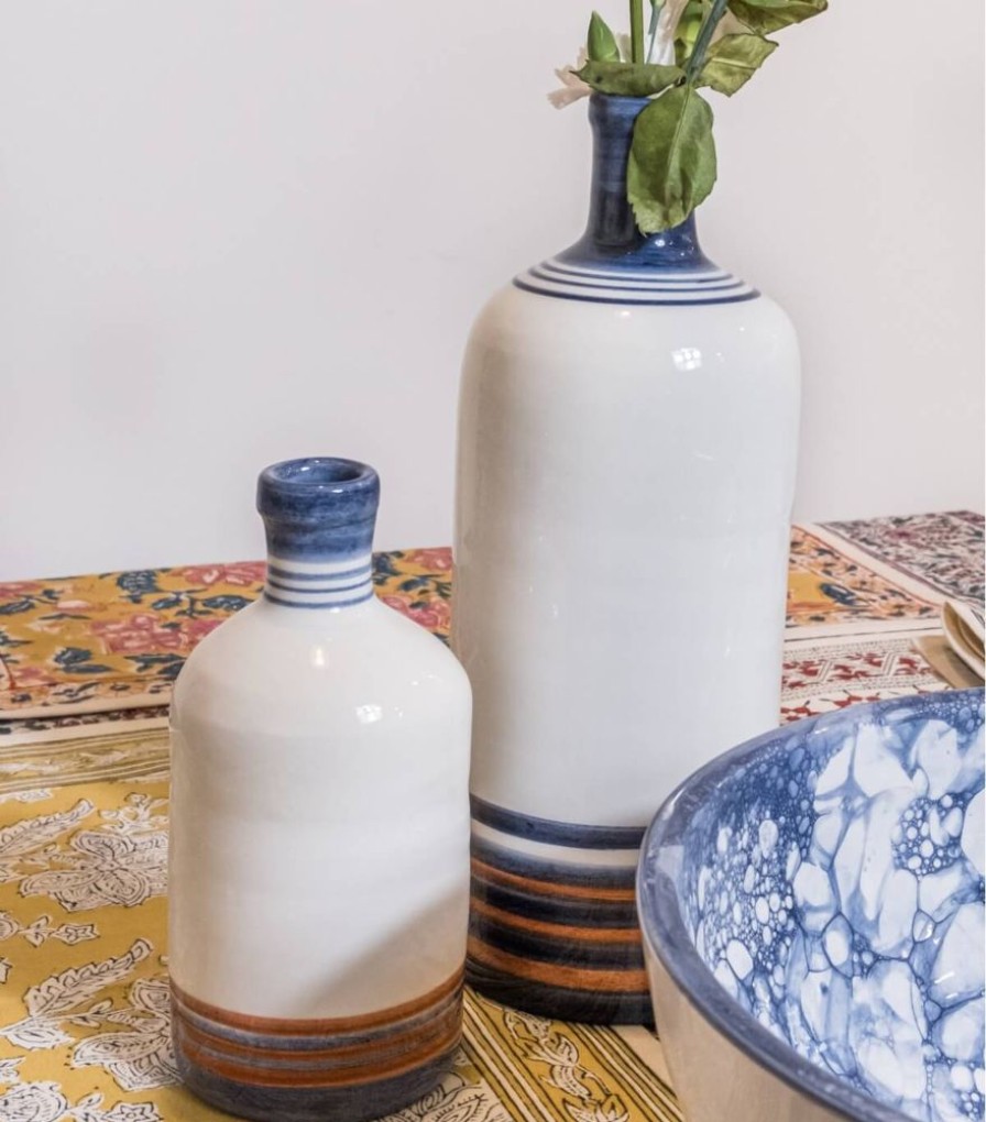 Deco & Linge De Maison Jamini | Vase Ceramique A Rayures