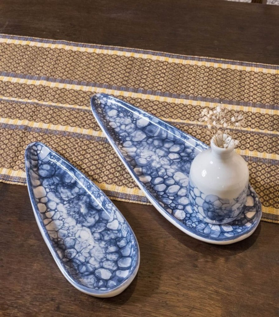 Deco & Linge De Maison Jamini | Plat Ceramique Bleu