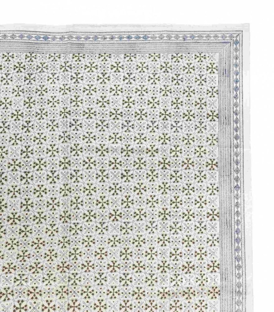 Deco & Linge De Maison Jamini | Tapis Coton Panna Olive Et Bleu Nuit