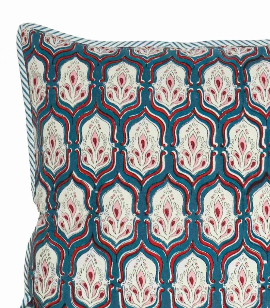 Deco & Linge De Maison Jamini | Housse De Coussin Carree Pranjal Vert Pin