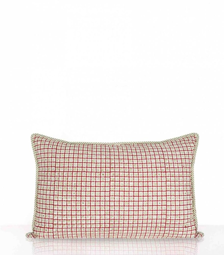 Deco & Linge De Maison Jamini | Housse De Coussin Rectangle Pranjal Vert Tilleul