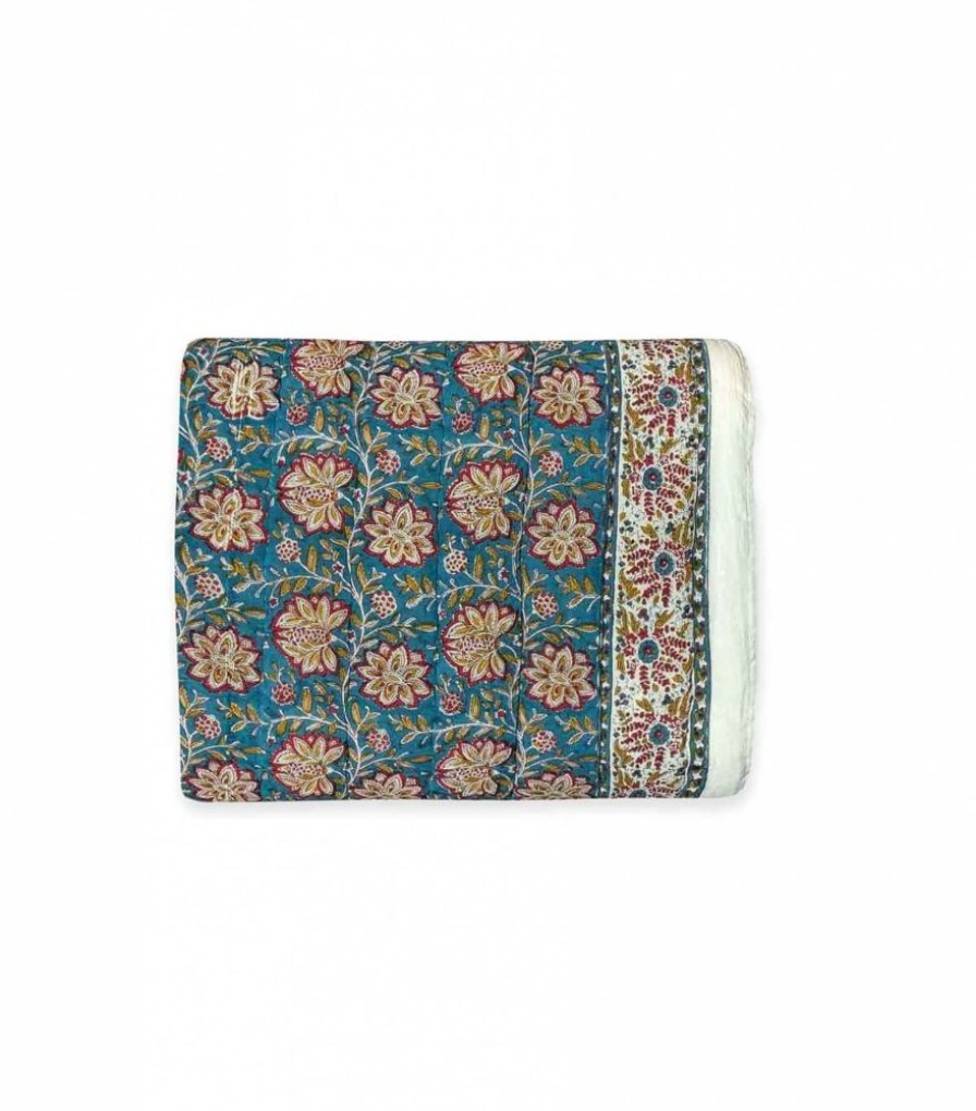 Deco & Linge De Maison Jamini | Couette Indienne Louise Vert Pin