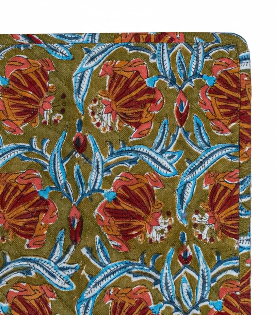 Linge De Table Jamini | Jaipur Olive - Dessous De Plat