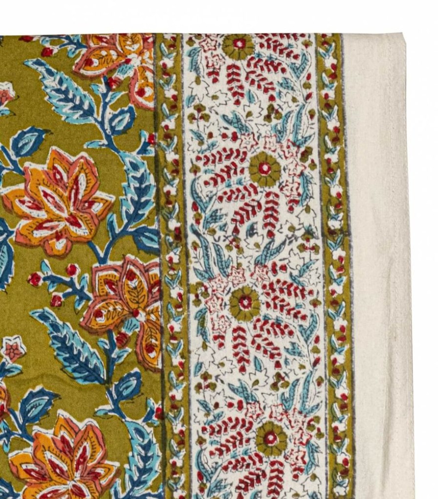 Linge De Table Jamini | Nappe Rectangulaire Rang Vert Kaki