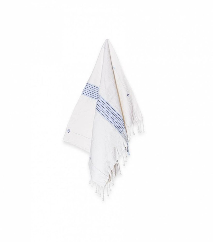 Deco & Linge De Maison Jamini | Serviette Main Jamdani Bleue